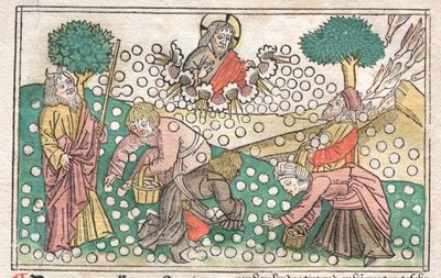 Bibbia di Norimberga: Manna che cade dal cielo da Unknown artist