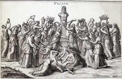 Offerte fatte dalle donne al dio Priapo (Priapos), il dio asiatico della fertilità, giunto in Grecia. Luogo di culto di Lampsaco da Unknown artist