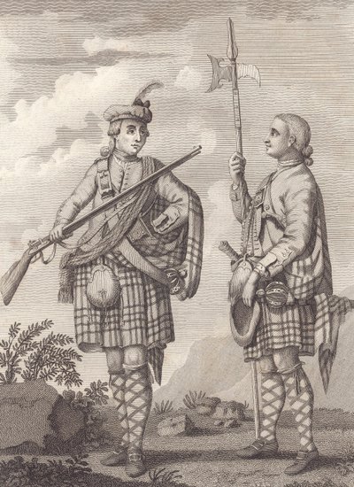Ufficiale (a sinistra) e sergente del 42º Highlanders—il Black Watch—c.1750 da Unknown artist