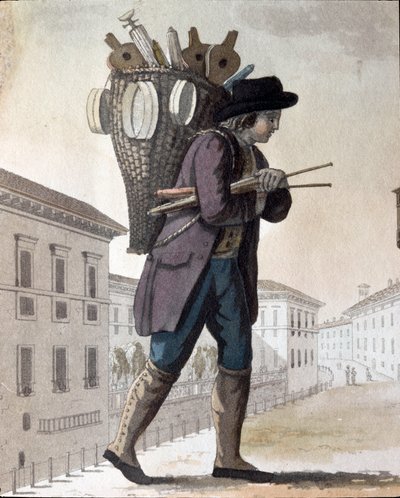 Vecchio mestiere: lo spazzacamino da Unknown artist