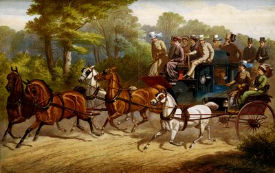 Verso il derby: fiacre e omnibus trainati da cavalli da Unknown artist