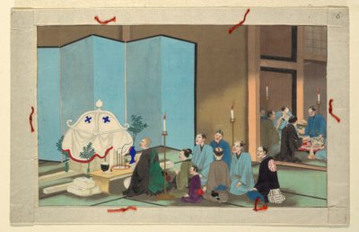 Una delle sedici scene della morte e sepoltura di un uomo da Unknown artist