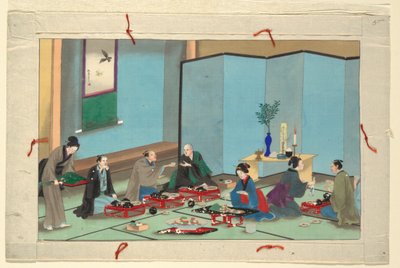 Una delle sedici scene della morte e sepoltura di un uomo da Unknown artist