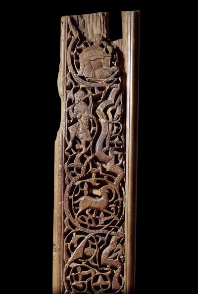 Arte orientale: pannello di legno intagliato. XIII secolo. Dettaglio. Parigi, Museo del Louvre da Unknown artist
