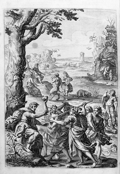 Ovidio - illustrazione per il libro 15 - (P. Ovidii Nasonis Metamorphose libri XV con note di TH. Farnabii.) note di Thomas Farnaby (Farnabia) (1575-1647) da Unknown artist