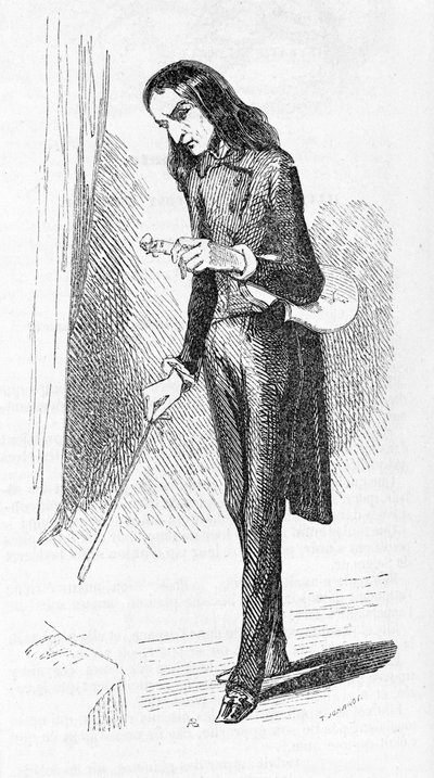 Paganini Niccolò (1782 - 1840), incisione, compositore e violinista italiano. da Unknown artist