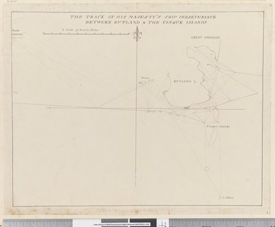 Pagina 38b Il percorso della nave di Sua Maestà Perseverance tra Rutland e le Cinque Isole da Unknown artist