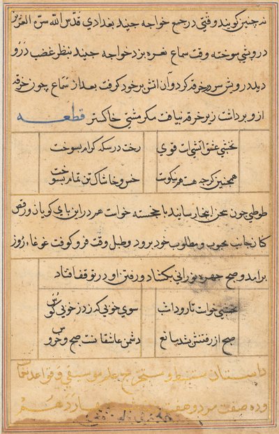 Pagina dai Racconti di un pappagallo (Tuti-nama): pagina di testo da Unknown artist