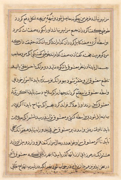 Pagina dai Racconti di un pappagallo (Tuti-nama): pagina di testo da Unknown artist