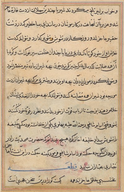 Pagina da Tales of a Parrot (Tuti-nama): pagina di testo da Unknown artist