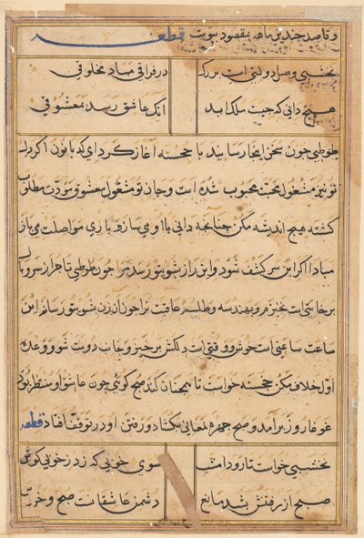 Pagina da Tales of a Parrot (Tuti-nama): pagina di testo da Unknown artist