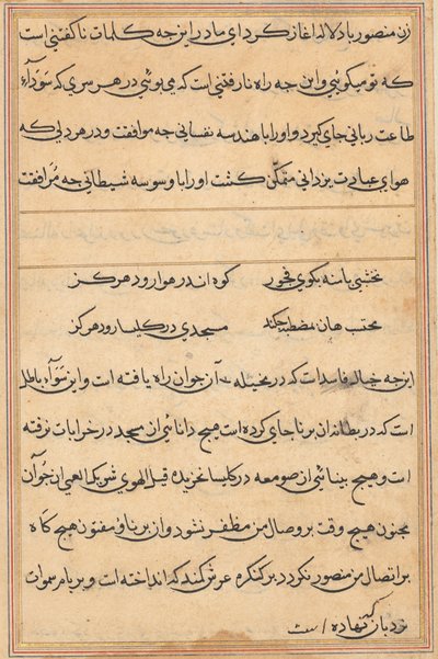 Pagina da Tales of a Parrot (Tuti-nama): pagina di testo da Unknown artist