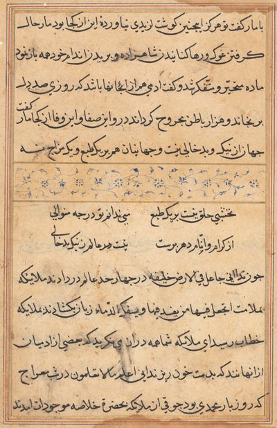 Pagina da Tales of a Parrot (Tuti-nama): pagina di testo da Unknown artist