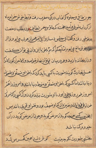 Pagina da Racconti di un pappagallo (Tuti-nama): pagina di testo da Unknown artist