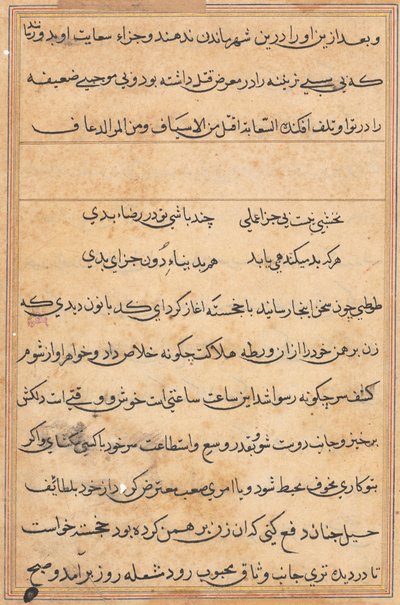 Pagina da Racconti di un pappagallo (Tuti-nama): pagina di testo da Unknown artist