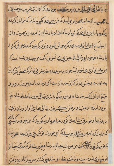Pagina da Racconti di un pappagallo (Tuti-nama): pagina di testo da Unknown artist