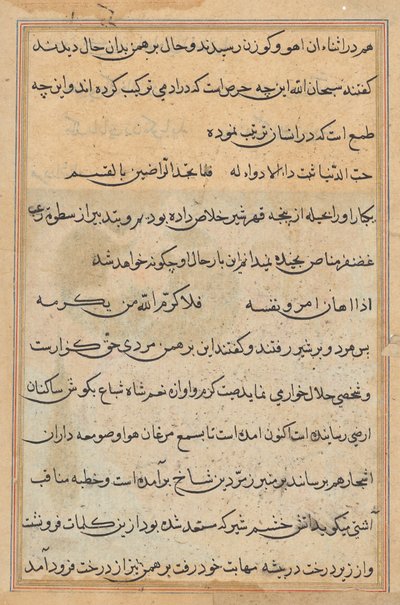 Pagina da Racconti di un pappagallo (Tuti-nama): pagina di testo da Unknown artist