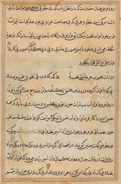 Pagina da Racconti di un pappagallo (Tuti-nama): pagina di testo da Unknown artist