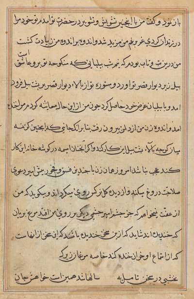 Pagina da Tales of a Parrot (Tuti-nama): pagina di testo da Unknown artist