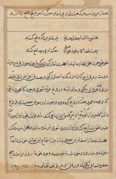 Pagina da Tales of a Parrot (Tuti-nama): pagina di testo da Unknown artist