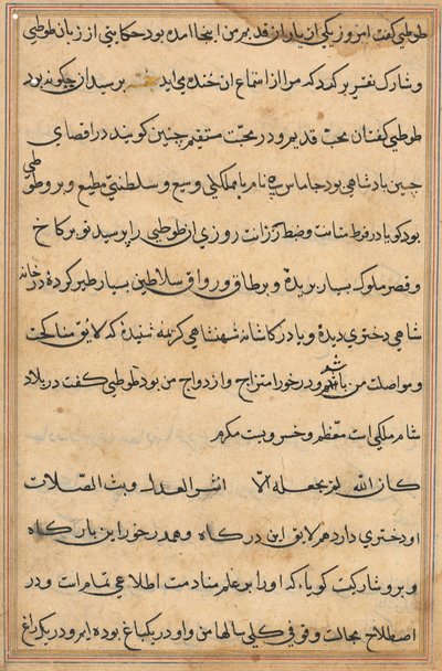 Pagina da Tales of a Parrot (Tuti-nama): pagina di testo da Unknown artist