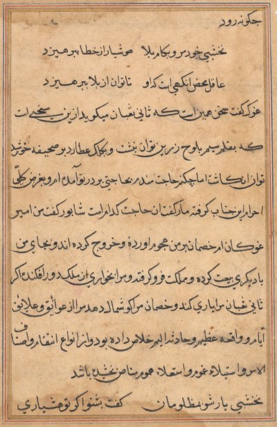 Pagina da Tales of a Parrot (Tuti-nama): pagina di testo da Unknown artist