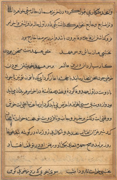 Pagina da Tales of a Parrot (Tuti-nama): pagina di testo da Unknown artist