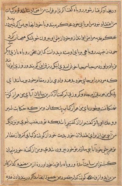 Pagina da Storie di un pappagallo (Tuti-nama): pagina di testo da Unknown artist