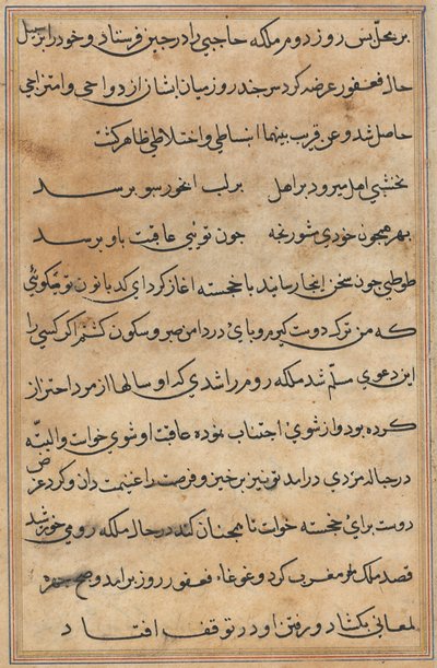 Pagina da Storie di un pappagallo (Tuti-nama): pagina di testo da Unknown artist