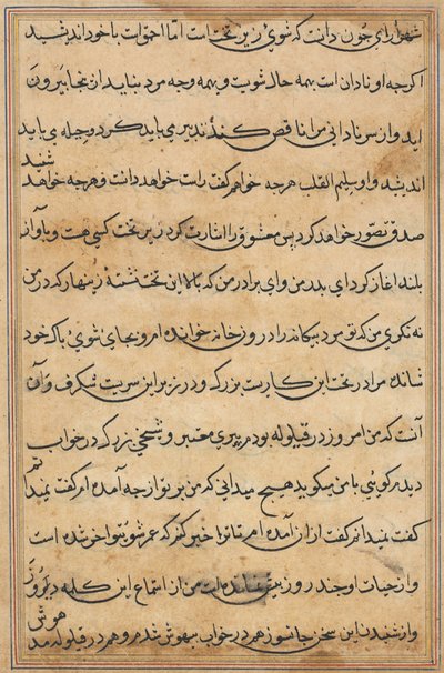 Pagina da Storie di un pappagallo (Tuti-nama): pagina di testo da Unknown artist
