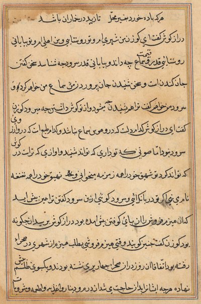 Pagina da Racconti di un pappagallo (Tuti-nama): pagina di testo da Unknown artist