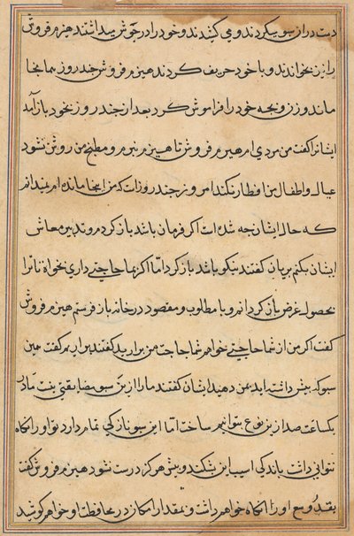 Pagina da Racconti di un pappagallo (Tuti-nama): pagina di testo da Unknown artist
