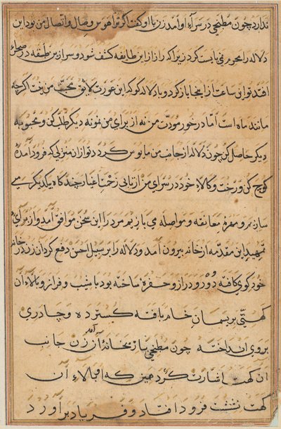 Pagina da Racconti di un pappagallo (Tuti-nama): pagina di testo da Unknown artist