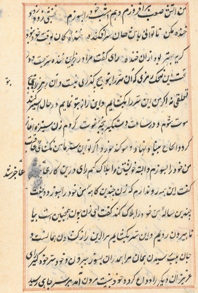 Pagina da Racconti di un pappagallo (Tuti-nama): pagina di testo da Unknown artist