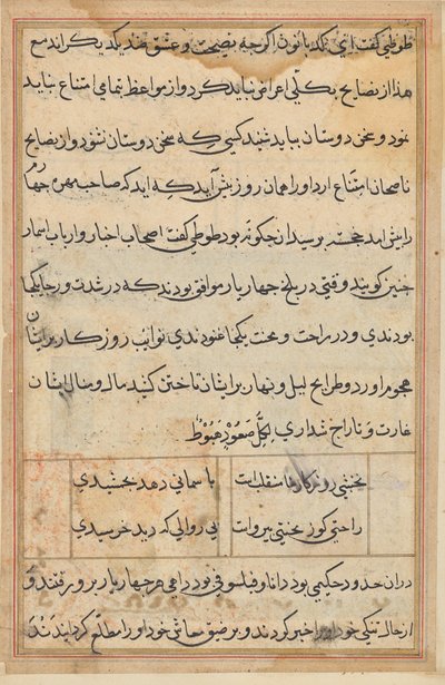 Pagina da Storie di un pappagallo (Tuti-nama): pagina di testo da Unknown artist