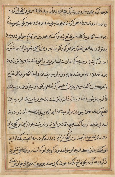 Pagina da Storie di un pappagallo (Tuti-nama): pagina di testo da Unknown artist