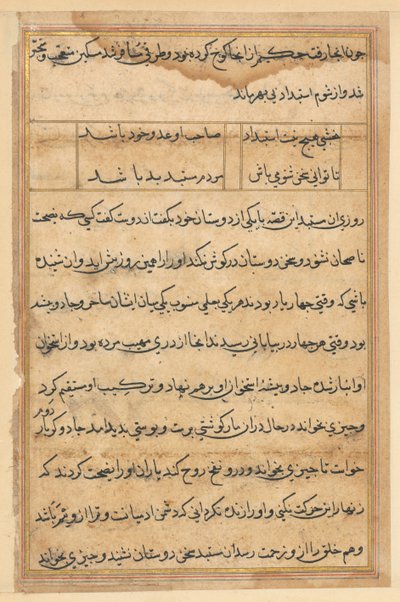 Pagina da Storie di un pappagallo (Tuti-nama): pagina di testo da Unknown artist