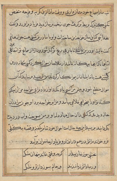 Pagina da Storie di un pappagallo (Tuti-nama): pagina di testo da Unknown artist
