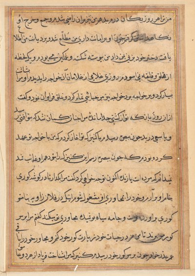 Pagina da Storie di un pappagallo (Tuti-nama): pagina di testo da Unknown artist