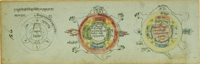 Pagina di un manoscritto con schemi di protezione dalle malattie dei bambini da Unknown artist