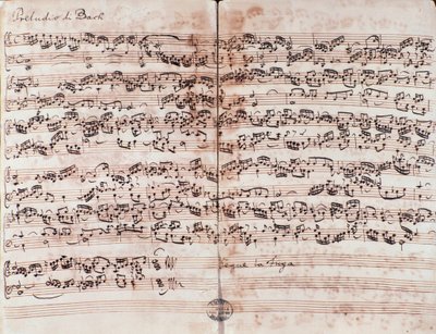 Pagina del Preludio in Do nel Clavicembalo ben temperato di Johann Sebastian Bach da Unknown artist