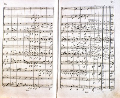 Pagina della prima edizione tedesca della partitura della Sinfonia n. 1 in Do maggiore del compositore tedesco Ludwig van Beethoven (1799-1800) da Unknown artist