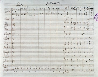 Pagina dello spartito per Die Entführung aus dem Serail, opera di Mozart, versione Lichtenthal (1838) da Unknown artist