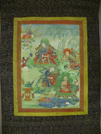 Stendardo dipinto (Thangka) da un set di sette in onore di Gayadhara, un Pandit Sakya dell