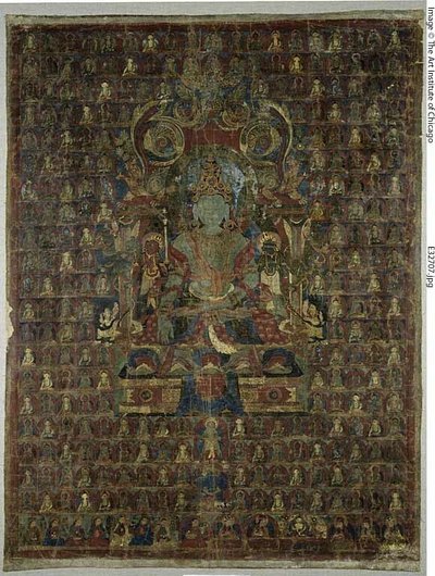 Stendardo dipinto (Thangka) della divinità Bon Tonpa Shenrap da Unknown artist