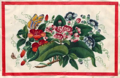 Pittura cinque dal Libro illustrato di fiori e farfalle da Unknown artist