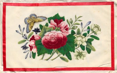 Pittura Nove da Libro illustrato di fiori e farfalle da Unknown artist