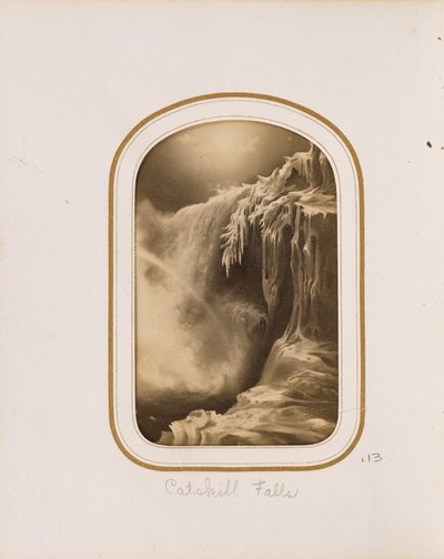 [Pittura di una cascata ghiacciata] da Unknown artist