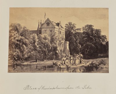 Castello di Reinhardsbrunn - dal lago. da Unknown artist