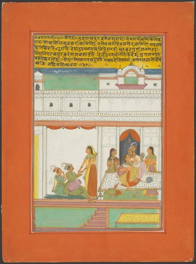 Panchama Ragini, pagina da un set di ragamala di Jaipur da Unknown artist